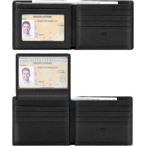 ⚡Travelambo Men Oil Wax Black Genuine Leather Handmade Bifold Stylish Wallets